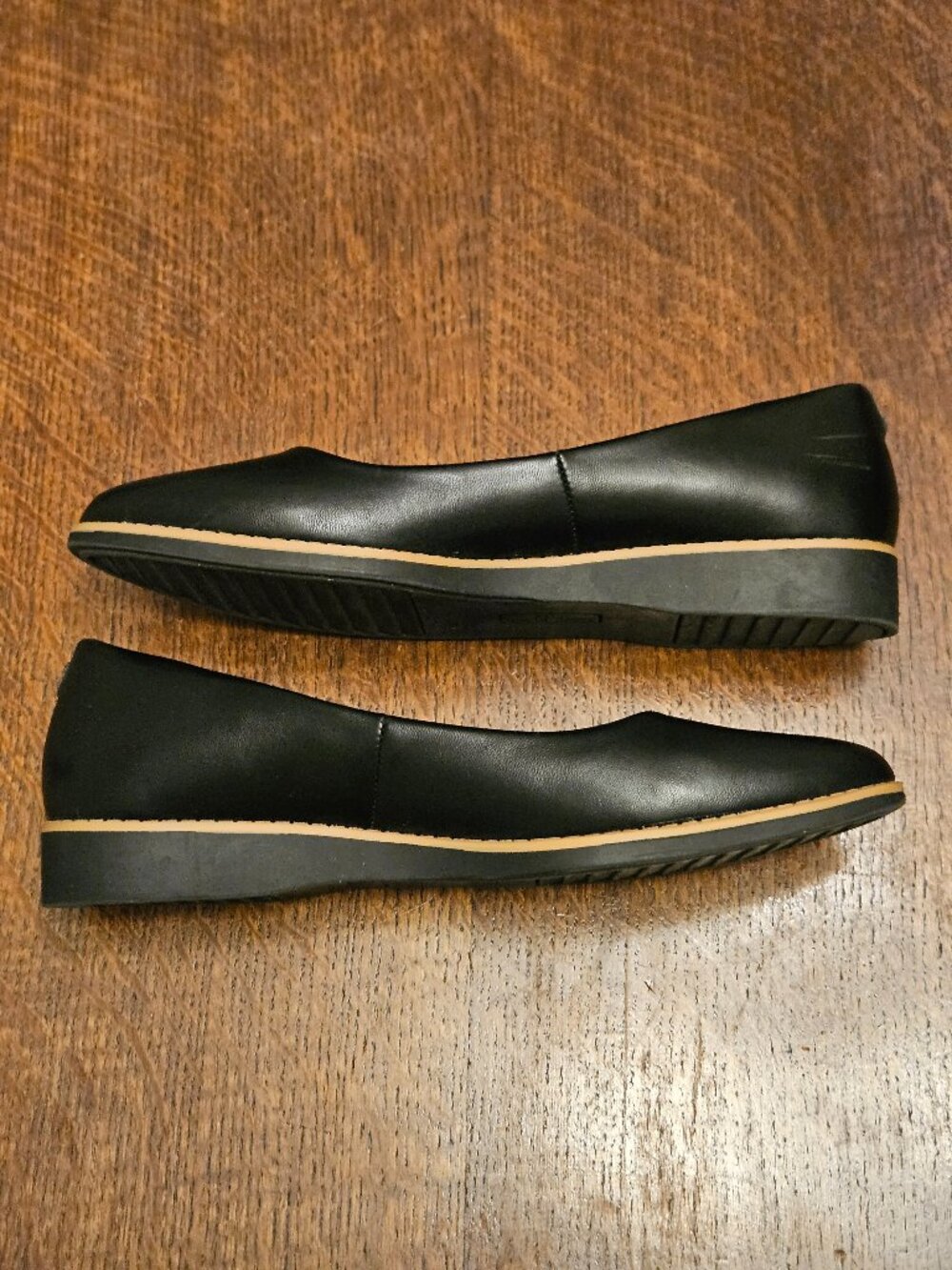 Anne Klein iflex Black Leather Slip on "Samantha" Flats Size 8.5